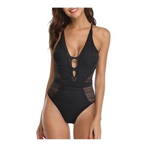 SOCIALA Women's Crochet One Piece Swimsuits NWT